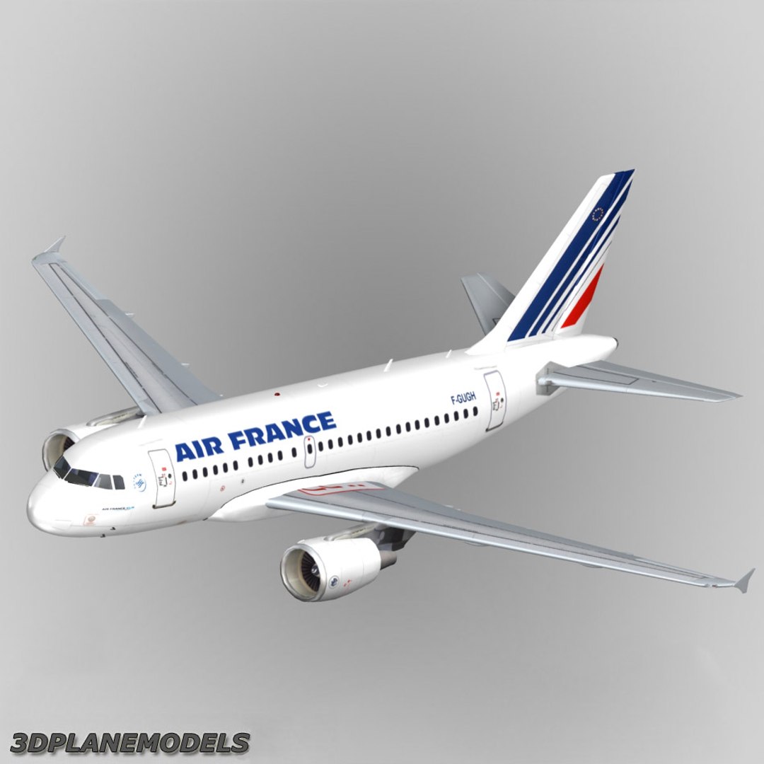 エアバスA-318エールフランス3Dモデル - TurboSquid 356878