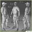 Three Baseball Players white CATCHER black BATTER and White PITCHER