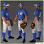 Three Baseball Players white CATCHER black BATTER and White PITCHER