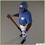 Three Baseball Players white CATCHER black BATTER and White PITCHER