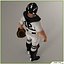 Three Baseball Players white CATCHER black BATTER and White PITCHER