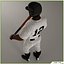 Three Baseball Players white CATCHER black BATTER and White PITCHER