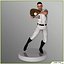 Three Baseball Players white CATCHER black BATTER and White PITCHER