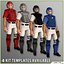 Three Baseball Players white CATCHER black BATTER and White PITCHER