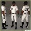 Three Baseball Players white CATCHER black BATTER and White PITCHER