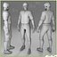 Three Baseball Players white CATCHER black BATTER and White PITCHER