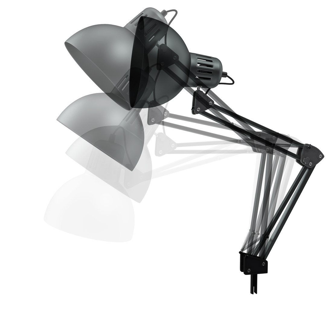 retro desk lamp rig 3d model