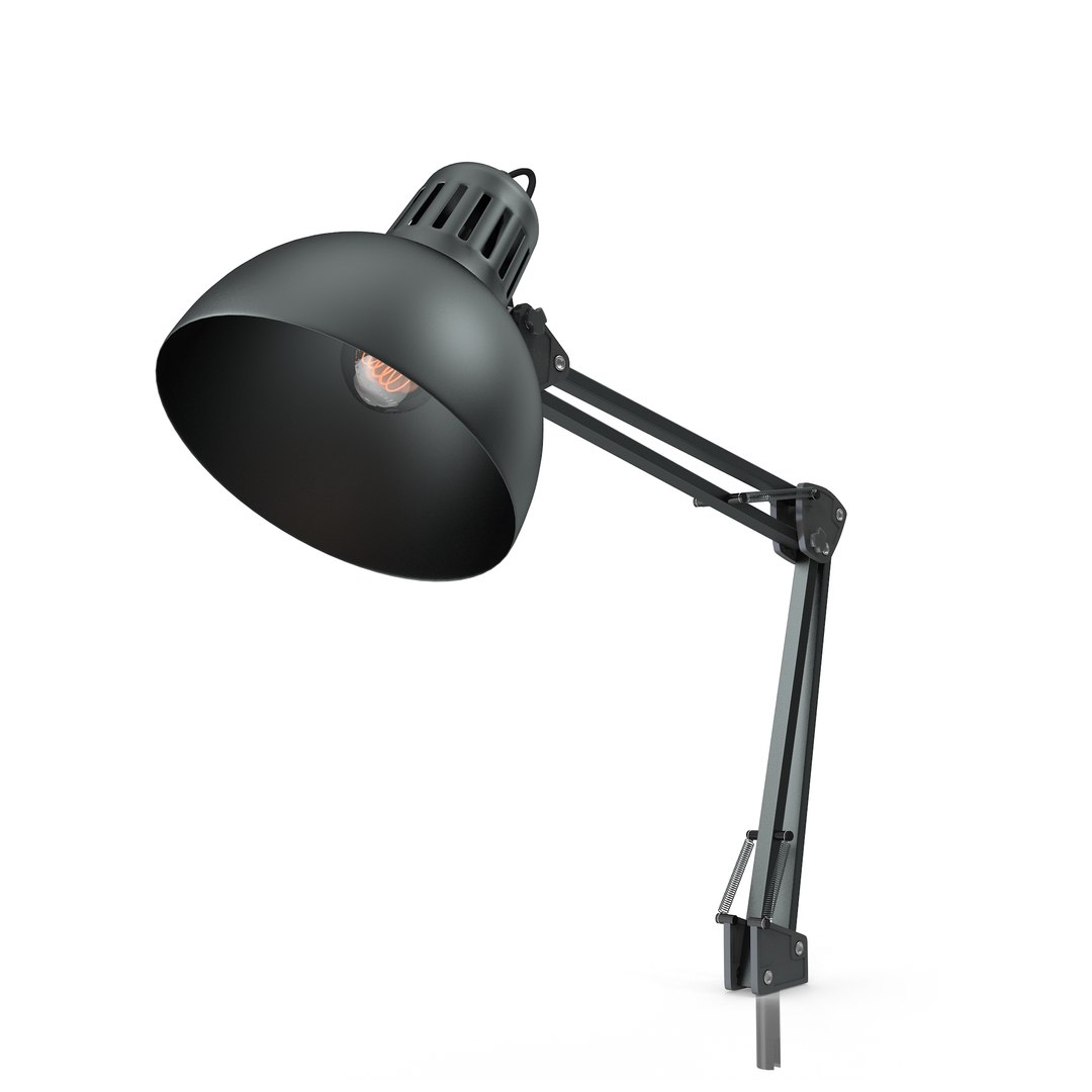 retro desk lamp rig 3d model