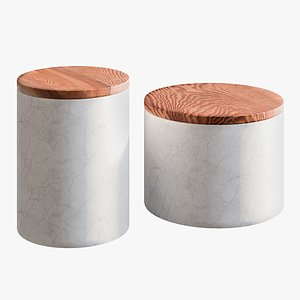 realistic ishi marble canisters 3D model