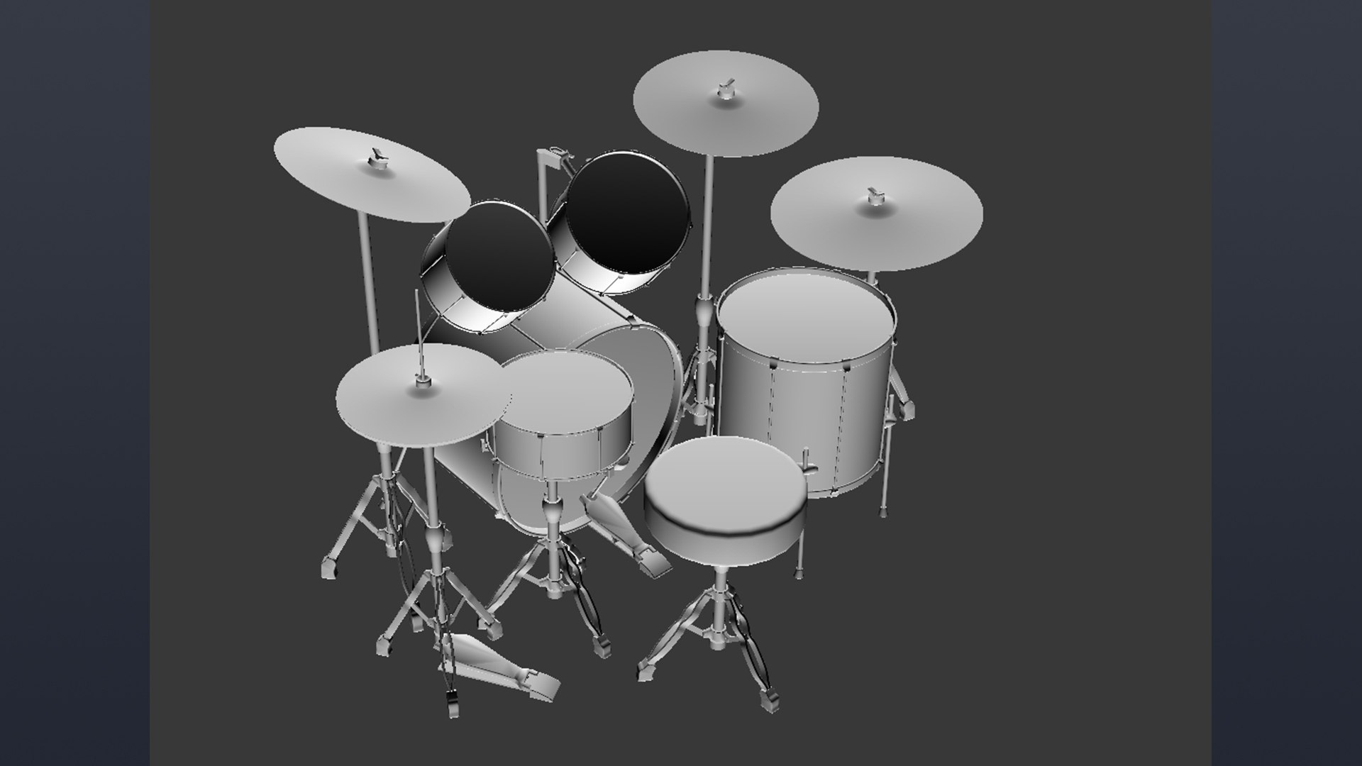 Acoustic drum kit 3D model - TurboSquid 1654865