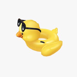 Swimming Circle Duck Rigged Animated Low Poly