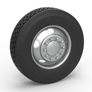 Front wheel of old school truck Scale 1 to 25