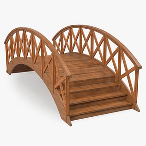 3D arc wooden footbridge model