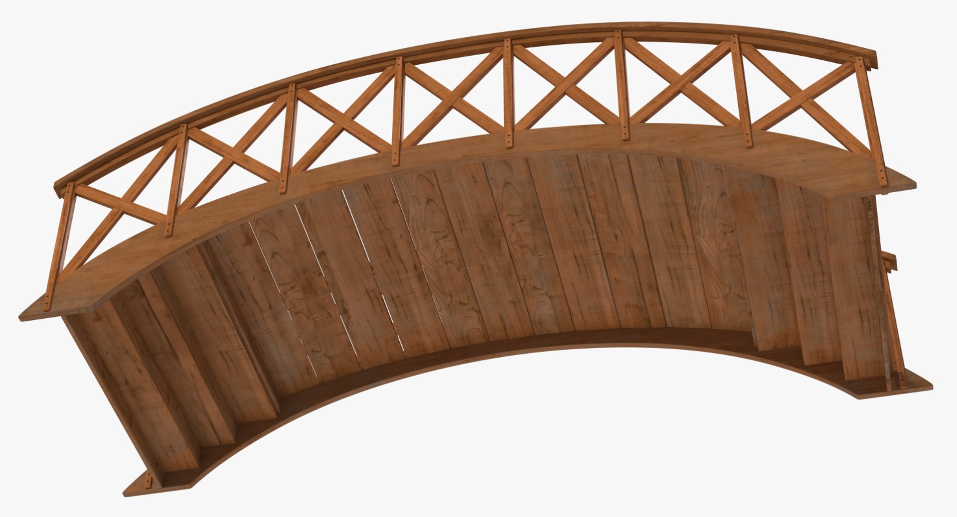 3D Arc Wooden Footbridge Model - TurboSquid 1329519