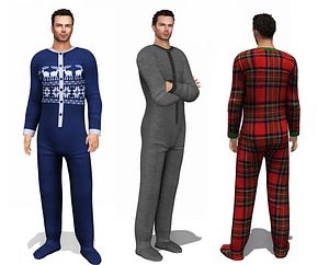 Men's Footed Onesie Loungewear 5 Textures