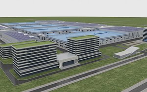 Contemporary Industrial Campus Exterior model