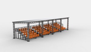 stadium tribune 02 3D model 3D model