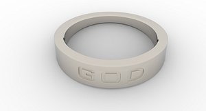 God Ring Female Platinum 3D model