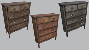 Large Old Wooden Dresser PBR