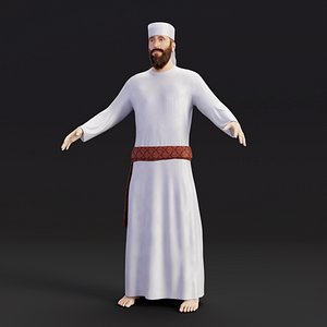 3D temple priest model