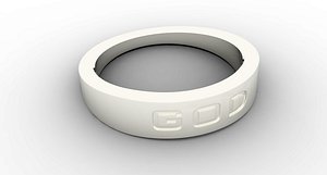 God Ring Female Silver 3D model