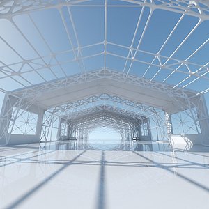 futuristic architectural interior 3D model
