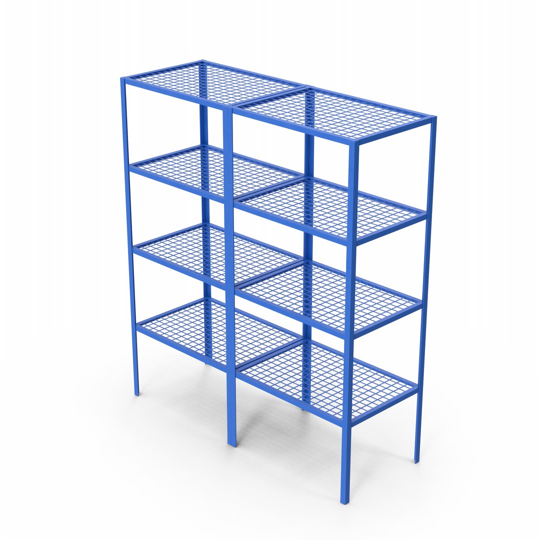Warehouse Rack Blue 3D Model - TurboSquid 2305647
