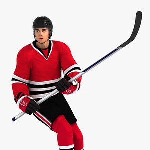 Hockey Player Florida Panthers Rigged 3D model rigged