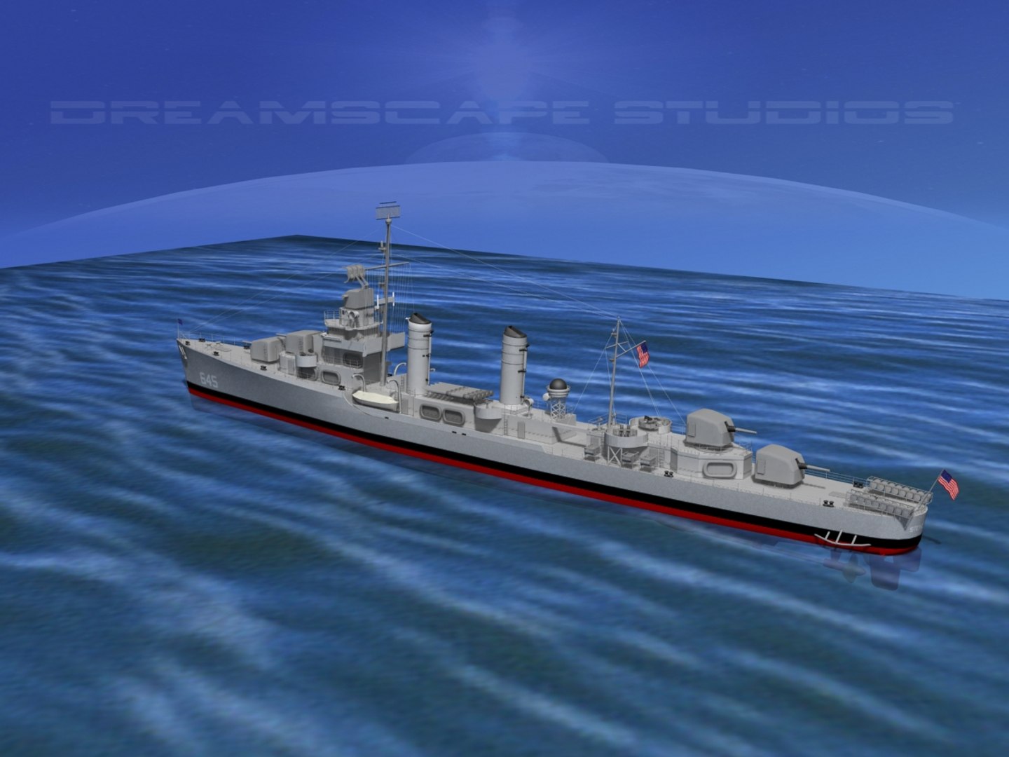3d Model Anti-aircraft Destroyers Class Gleaves