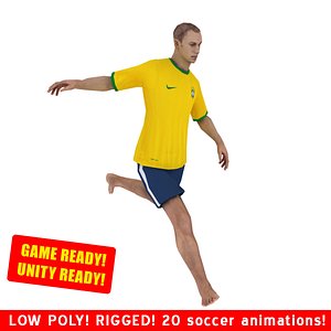 3d model ready beach soccer player