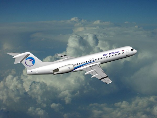 fokker 100 aero mongolia 3d model