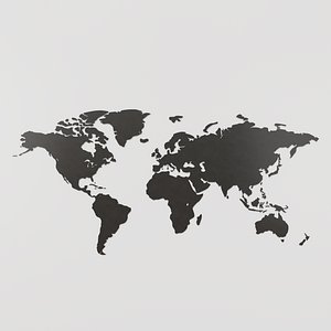 World map Silhouette 3D model