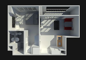 Apartment room by REVIT 25R08 3D model