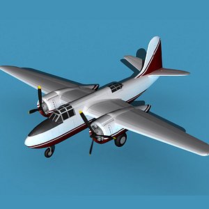Douglas A-20G Civil Transport V03 3D model