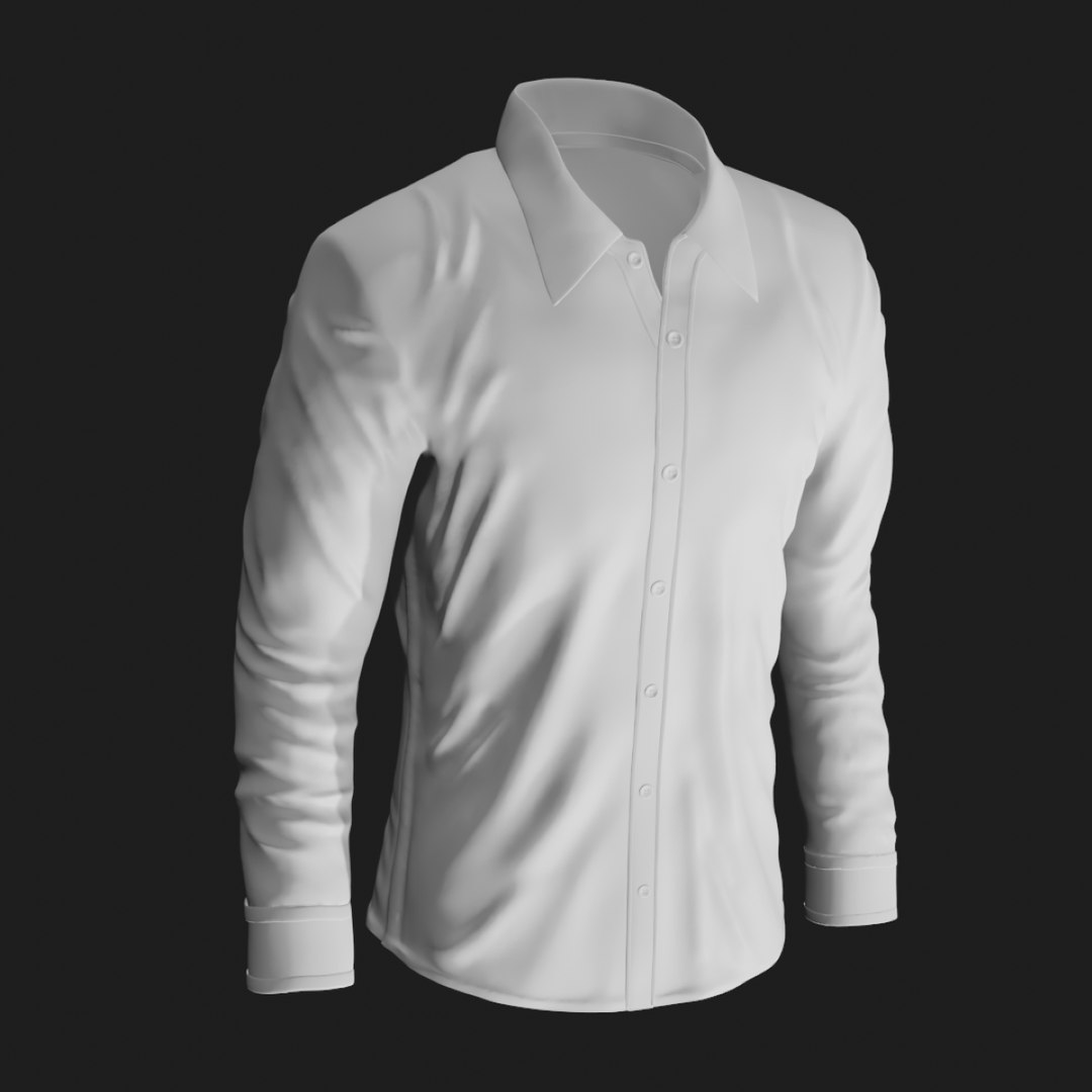 dress shirt 3d model White Shirt