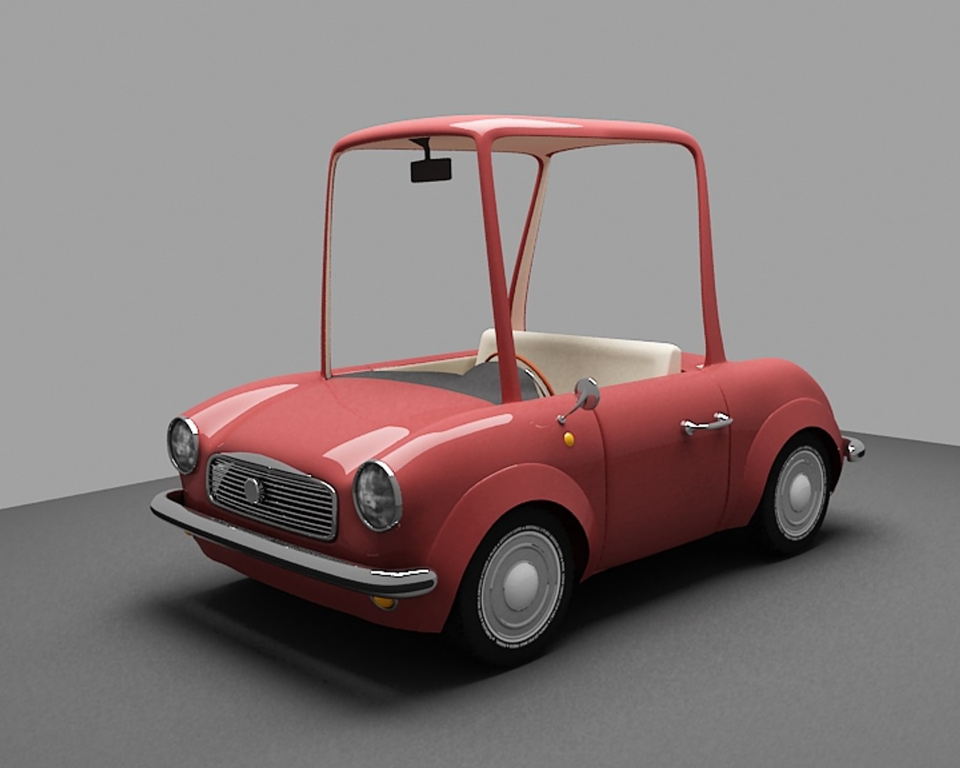 Red Cartoon Car 3d Model