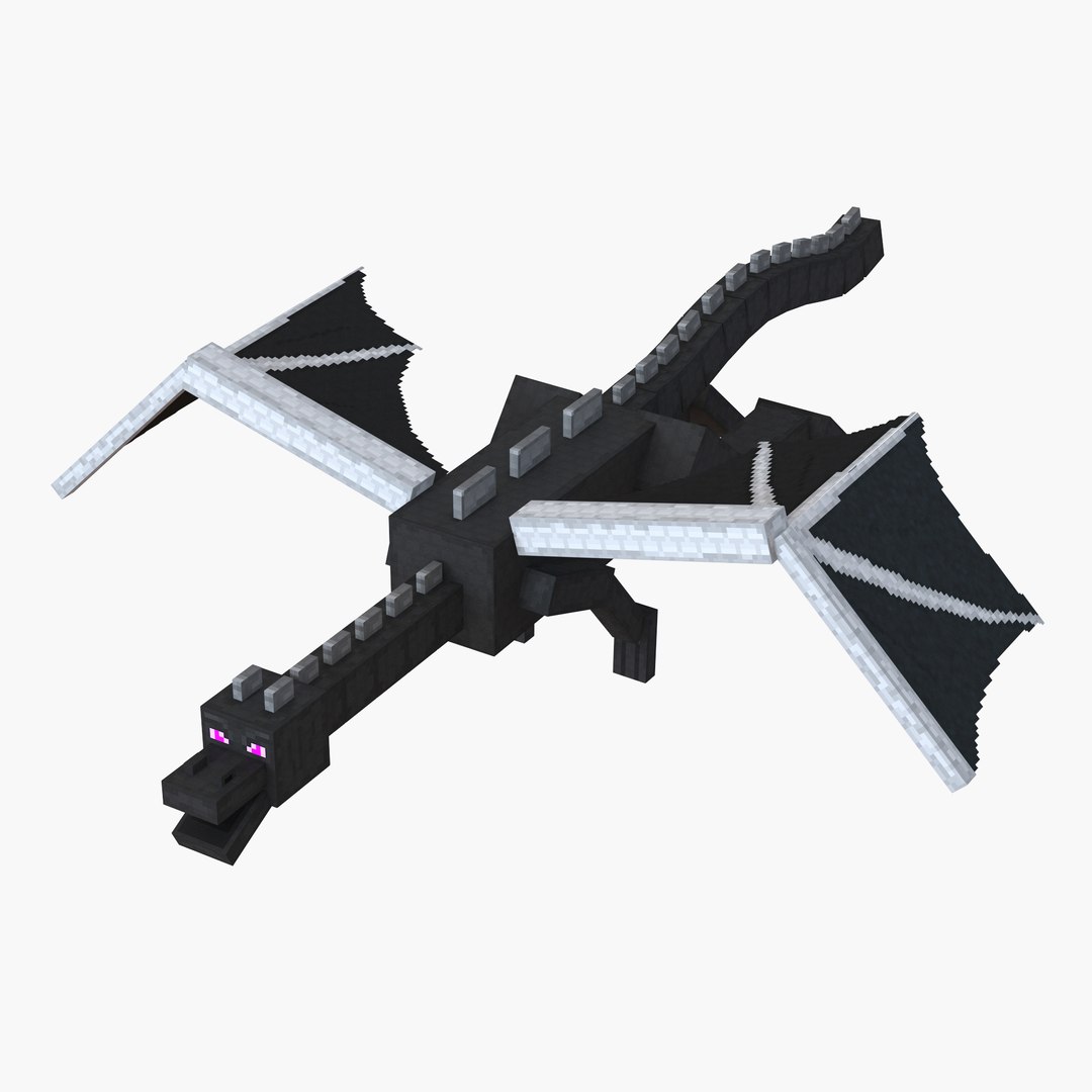 Minecraft Ender Dragon Rigged 3D Model preview