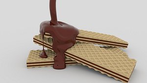 3D waffle chocolate