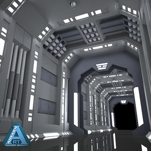 sci-fi corridor 3d model