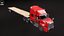 3D Generic Used Semi Truck with Flatbed Trailer