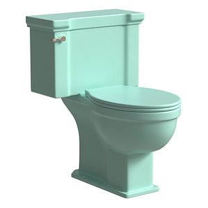 3D Vtg Mid Century Sky Blue Porcelain Toilet Old Bathroom Lavatory Briggs 125-24E model
