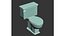 Vtg Mid Century Sky Blue Porcelain Toilet Old Bathroom Lavatory Briggs 125-24E