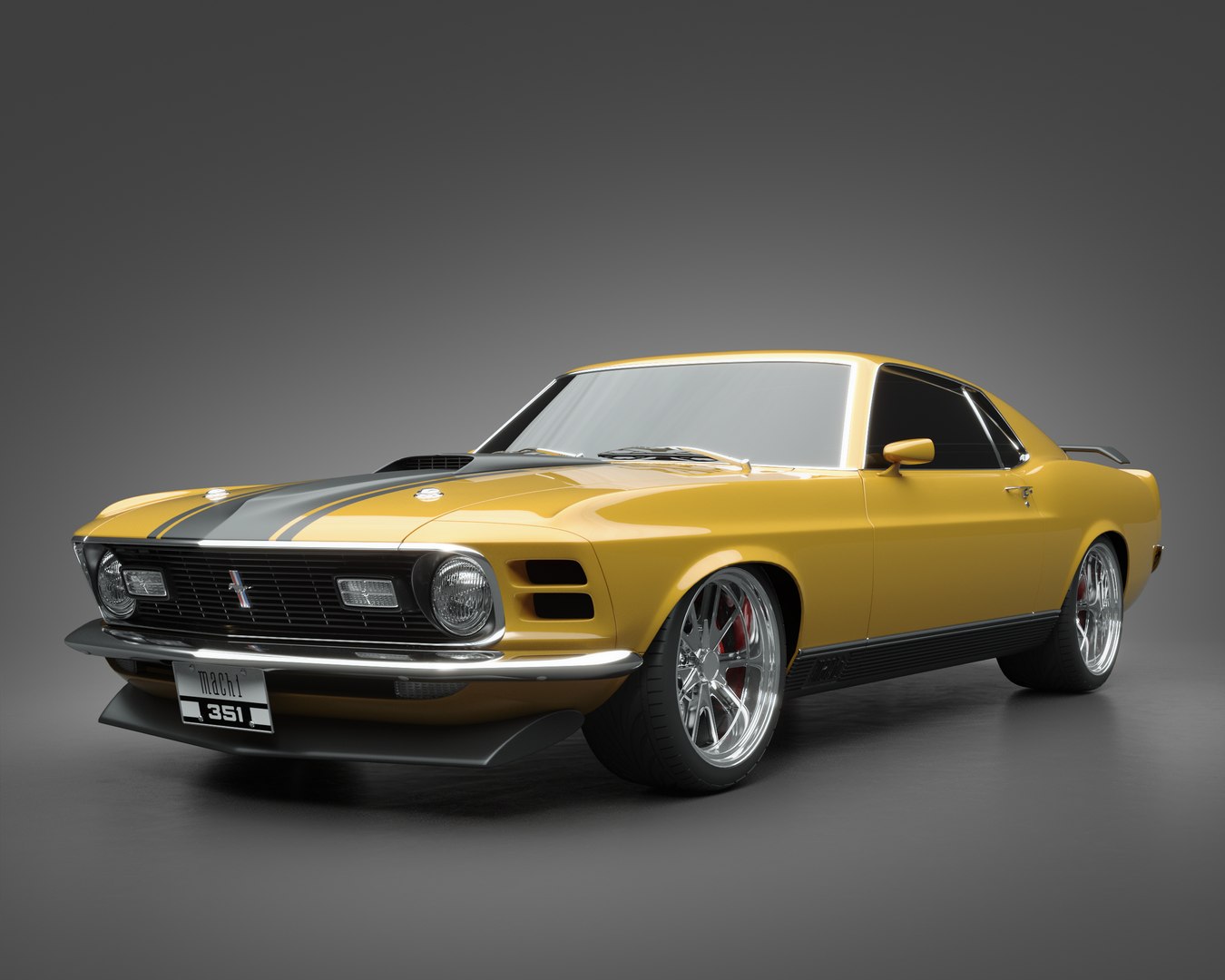 1970 Ford Mustang Mach1 3D Model - TurboSquid 1740963