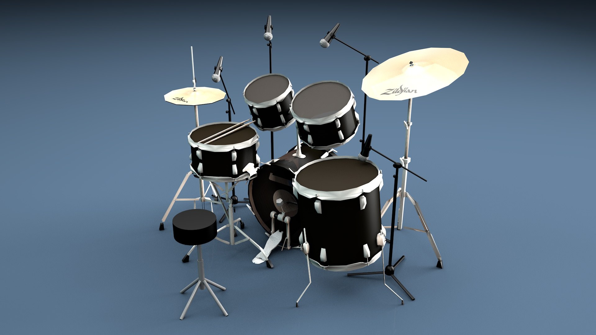 3d drum kit model
