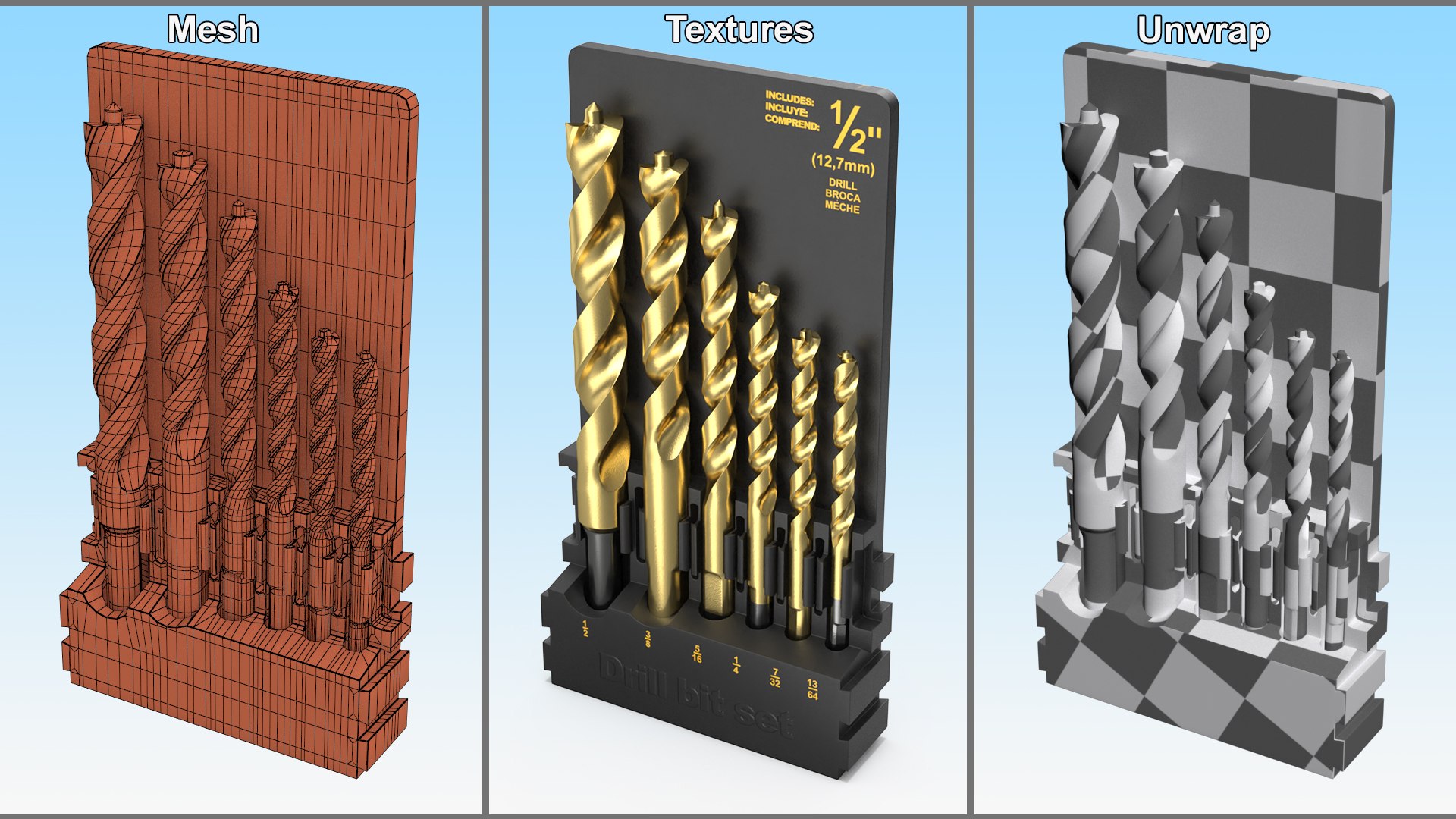 Titanium Nitride Pilot Point Drill Bit Set 3D Model - TurboSquid 2078008