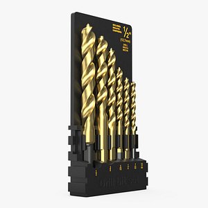 Titanium Nitride Pilot Point Drill Bit Set 3D model