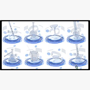 3D Chemical equipment glass test tube beaker model