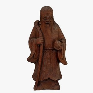 3d monk figurine scanned model