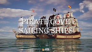 3D Pirate Cove - Sailing Ships model