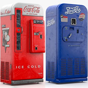 3D Coca Cola and Pepsi Cola Vending Machines PBR